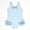 Blue, variant on Girls One Piece Swimsuit Classic Houndstooth Check Tank Front Bowknot Ruched Side Ties Ruffle Trim Retro Swimwear for Toddler Little Kids Age 7-8 Years