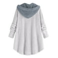 thumbnail image 3 of Qetyuw Oversized Fuzzy Coat for Women Casual Travel Long Sleeve Open Front Coats Button Down Soft Cozy Jacket Sleepwear, 3 of 3