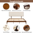 thumbnail image 5 of MODERNLUXE Queen Size Dry Bamboo Platform Bed, 12" H Bed Frame with Upholstered Adjustable Headboard and Wood Slat Support,Easy Assembly, Brown, 5 of 7