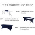 thumbnail image 5 of 6 Pack Spandex Table Cover for 6FT Table Universal Fitted Stretch Tablecloth for Party, Banquet, Wedding and Events-Navy, 5 of 12