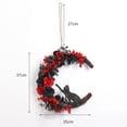 thumbnail image 3 of Halloween Skeleton Wreath, 13.78*16.93 Inch for Front Door with Artificial Roses, Garland Creepy Decor for Home, Party Ghost House Decoration Props Halloween Wreath, 3 of 8