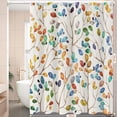 thumbnail image 2 of Colorful Floral Shower Curtain for Bathroom, Bath Decor, Watercolor Leaves Plant Fabric Shower Curtains Set with 12 Plastic Hooks, Water Resistant, 72x72 inch, 2 of 6