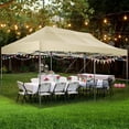 thumbnail image 3 of HOTEEL 10x20 Heavy Duty Pop up Canopy EZ Commercial Outdoor Tent Portable Party Wedding Instant Canopy Shelter All Season Anti-UV Waterproof Tent Gazebo with 6 Removable Sidewalls, Roller Bag, Khaki, 3 of 7