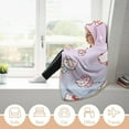 thumbnail image 3 of Hello Kitty Hooded Blanket Poncho, Wearable Hooded Blanket Cozy Soft Warm Plush Fleece Blanket for Adult Women Men 60x80, 3 of 6