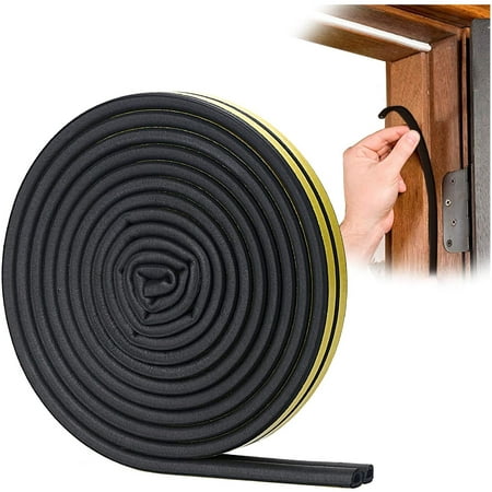 

D-Profile Gasket Strip Door and Window Caulk with Strong Adhesion Noise Insulation and Weather Protection 6 Meters (Black)