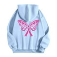 thumbnail image 5 of Arlun Womens Zip up Hoodies Pink Ribbon Cancer Awareness Graphic Hooded Sweatshirts Loose Fit Long Sleeve Drawstring Full Zipper Jackets with Pockets Sky Blue2 M, 5 of 6
