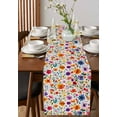 thumbnail image 2 of Purple Yellow Floral Burlap Cotton Table Runner 13x72 Inches Long, Spring Wildflower Pastoral Farmhouse Farmhouse Table Runners, Outdoor Dining Tablecloths Decor for Baby Shower/Party/Wedding, 2 of 6