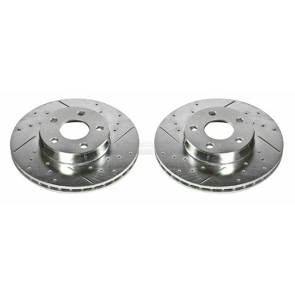 Power Stop Front Pair of Drilled and Slotted Brake Rotors AR8234XPR