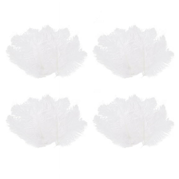 40 Pieces White Natural Ostrich 20-25cm Wedding DIY,4 Bag of Ostrich Feather(10 pc),White