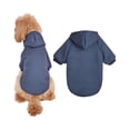 thumbnail image 2 of Winter Dog Hooded Sweatshirt Fleece Warm Pet Blouse for 2-30 Lbs Small Medium Breed Cold Weather Mountaineer Coat Windproof Pet Clothes,Navy Size 2XL, 2 of 7