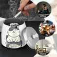 thumbnail image 4 of Yayeee Ashtray with Lid for Cigarette Smokeless Stainless Steel Home Ash Holder, Black Cute Cat, 4 of 7