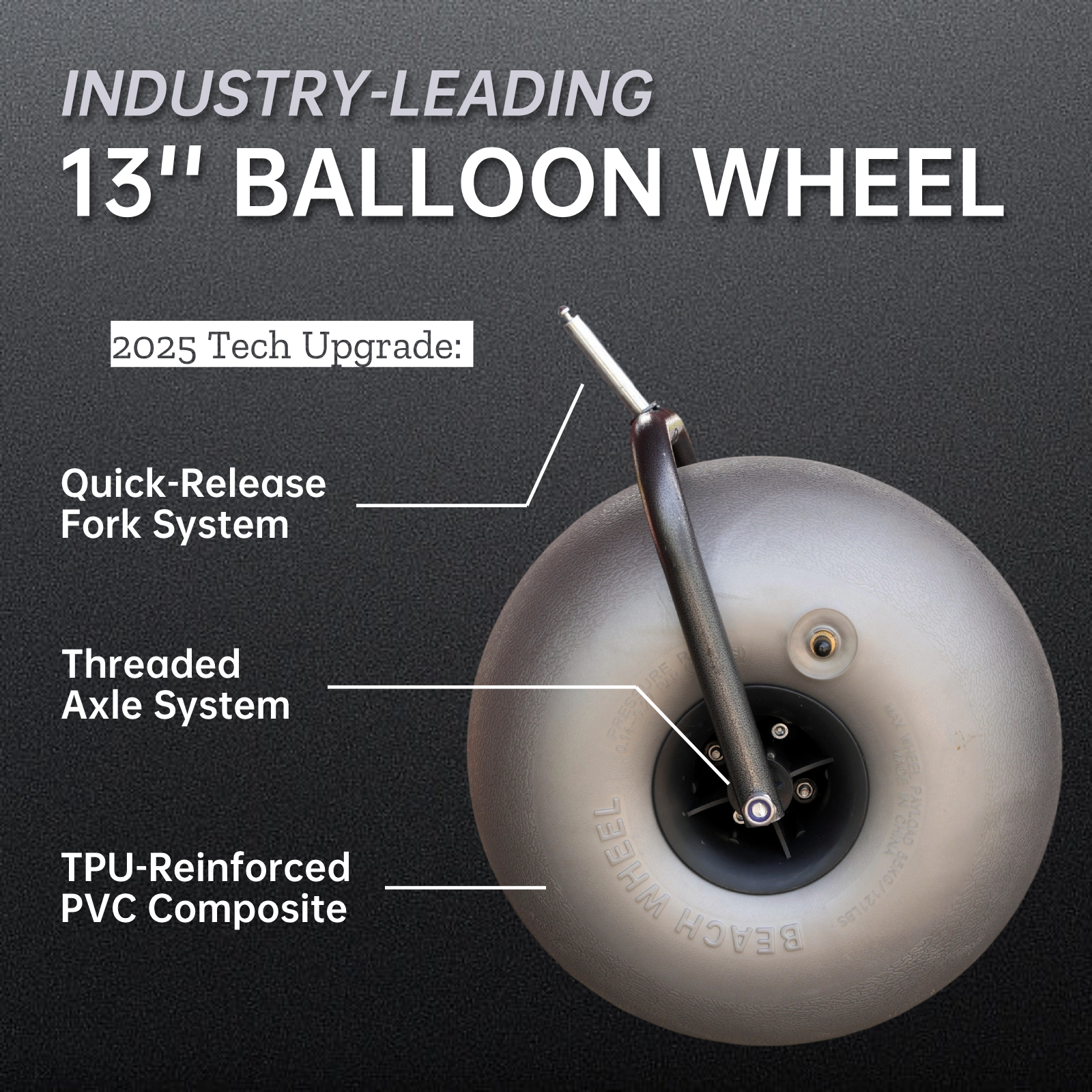 CRESTWALKER Beach Wagon with 13'' Balloon Tires and Chair Racks, Collapsible Cart with Big Wheels for Sand, Pump Included
