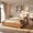 Natural, variant on Christopher Knight Home Modern Platform Bed Frame with White Fabric Headboard, Queen Size, Natural