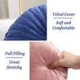 thumbnail image 3 of Velvet 18-Inch Round Throw Pillow for Home Decorative Couch, Navy (Set of 2), 3 of 6