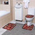 thumbnail image 4 of Ryvnso 4 Pcs Christmas Candy Snowflake Bathroom Shower Curtain Set with 12 Hooks Bath Mat Toilet Lid Cover, 4 of 8