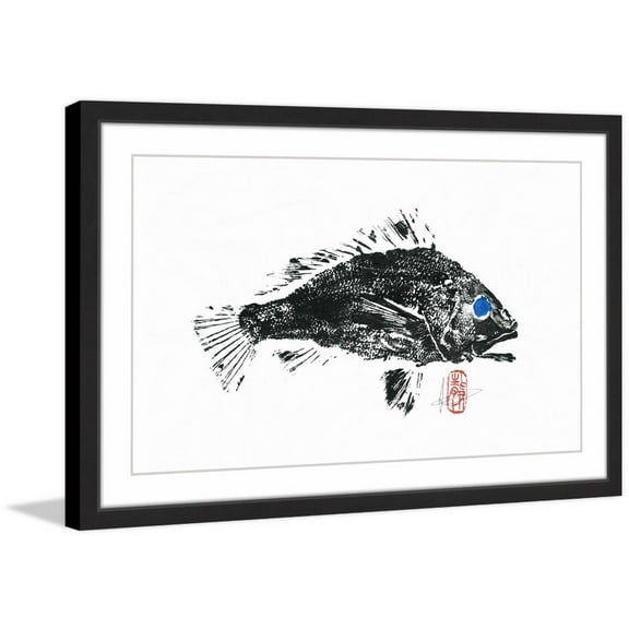 "Bass Yeux Bleus" Framed Painting Print