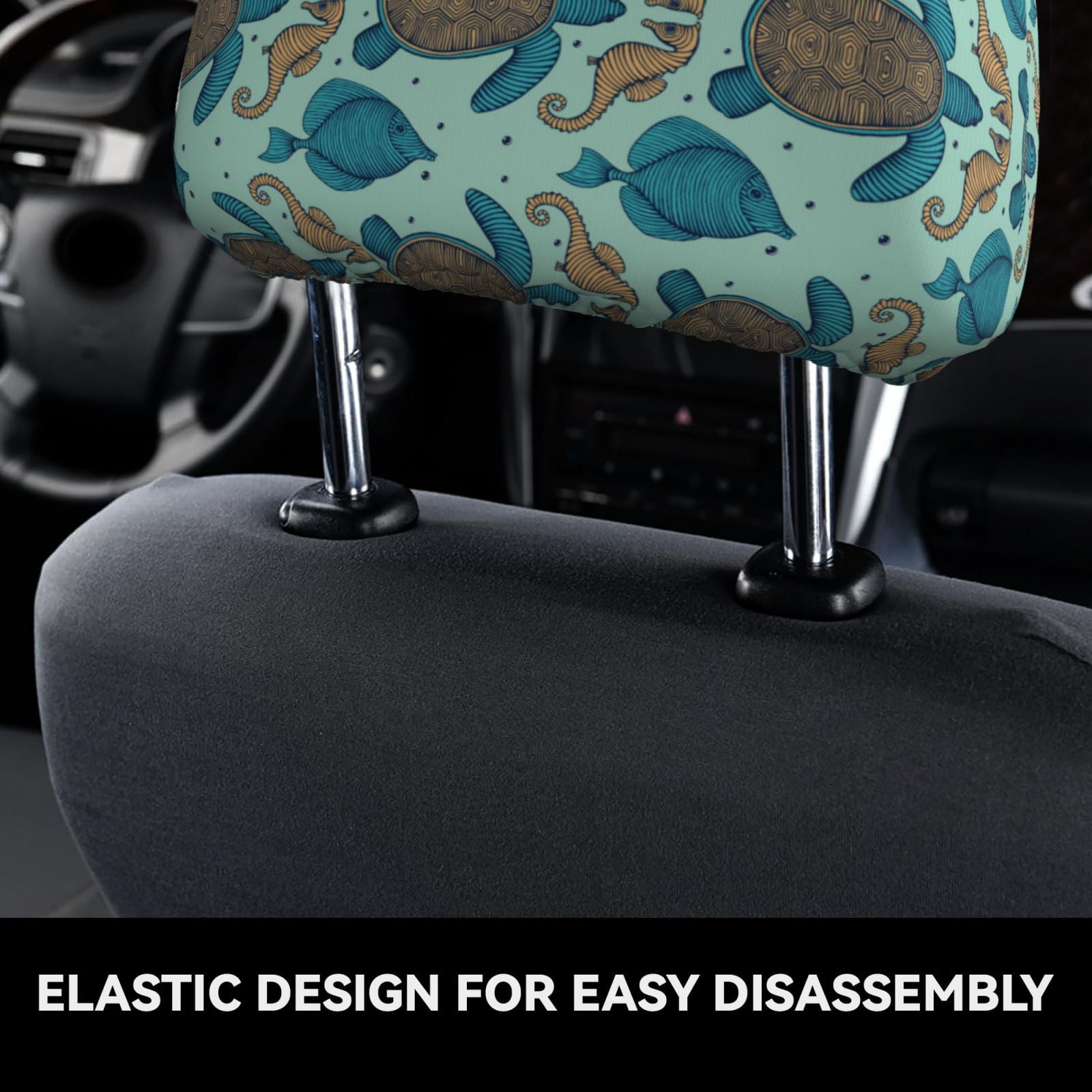 Lustige Halloween-Kopfstützenbezüge Fürs Auto - 2er Set Mit Gruselig-süßen Motiven