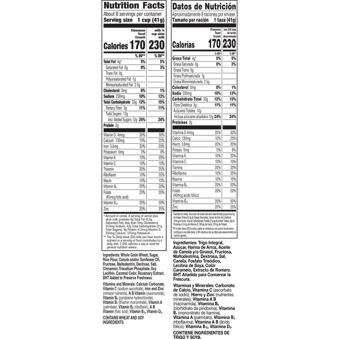 Pack of 3 Cinnamon Toast Crunch Cereal, 12 oz Each, Crispy Cinnamon Squares  with free Valuenest Water Bottle