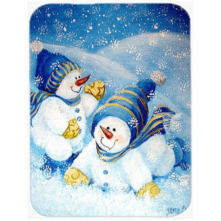 

Snow Babies At Play Snowman Glass Cutting Board Large