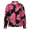 thumbnail image 4 of IROINNID Womens Long Sleeve V-Neck Shirts Summer Print Button Turndown Collar Tops Blouse Shirt Pullover,Red, 4 of 7