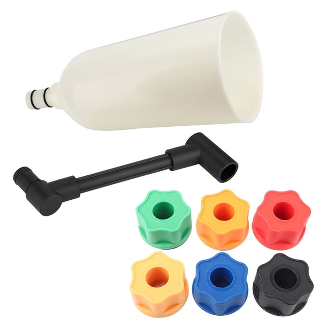 Juego de llenado de adaptador de embudo de aceite de motor de coche, 8 Uds., más tubo de extensión de desplazamiento giratorio