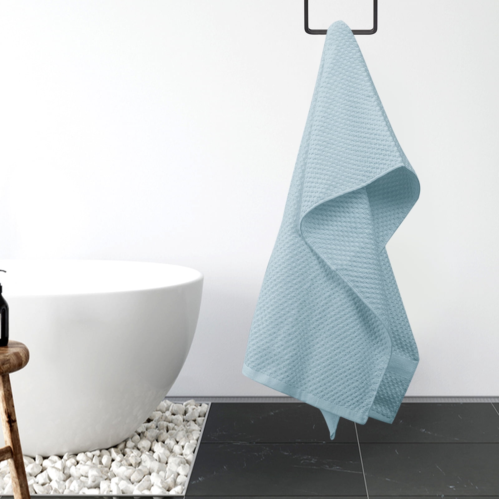Kingrest Bath Towel Sets of 6 Pieces, 2 Bath Towels 2 Hand Towels 2 Washcloths, 100% Cotton Highly Absorbent Towels for Bathroom, Gym, Hotel
