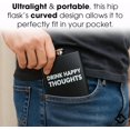 thumbnail image 3 of Funky Junque Stainless Steel Flask - Drink Happy Thoughts (Black), 3 of 8
