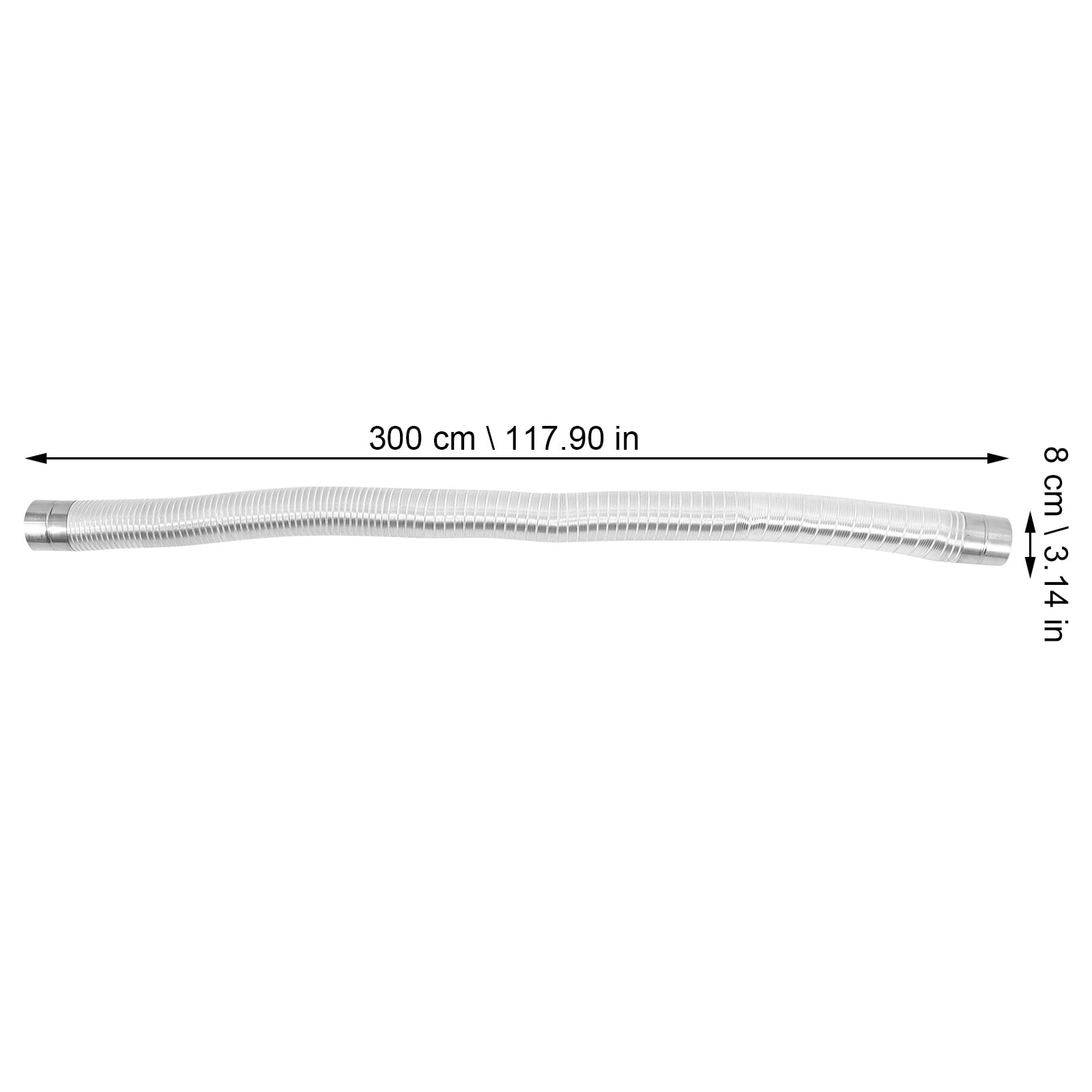 Supvox Flexible Aluminum Dryer Vent Hose Telescopic Plated Silver Duct for Home Ventilation