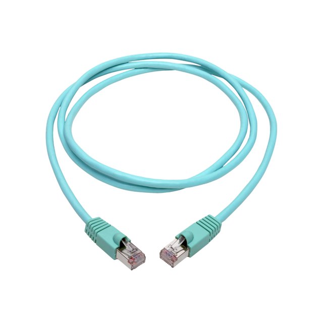 Eaton Tripp Lite Series Cat6a 10G Snagless Shielded STP Ethernet Cable (RJ45 M/M), PoE, Aqua, 5 ft. (1.52 m) - Patch cable - RJ-45 (M) to RJ-45 (M) - 5 ft - STP - CAT 6a - snagless, stranded - aqua