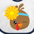thumbnail image 4 of Inktastic Cute Turkey, Brown Turkey, Turkey with Sunflower Boys or Girls Baby Bib, 4 of 4