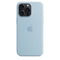 thumbnail image 4 of Funda de silicona para iPhone 15 Pro Max con carga inalámbrica MagSafe de 6.7" (azul claro), 4 of 8