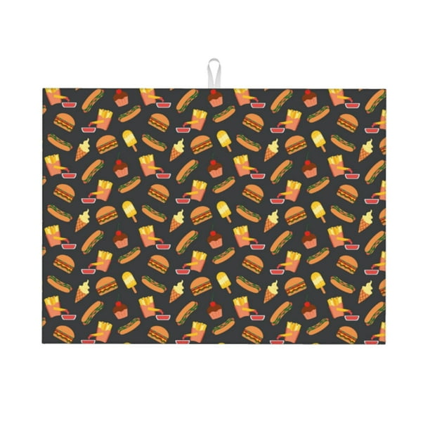 Balery Fast Food Alfombrilla de Secado para Cocina, 18x24 Pulgadas, Súper Absorbente para Platos y Encimeras