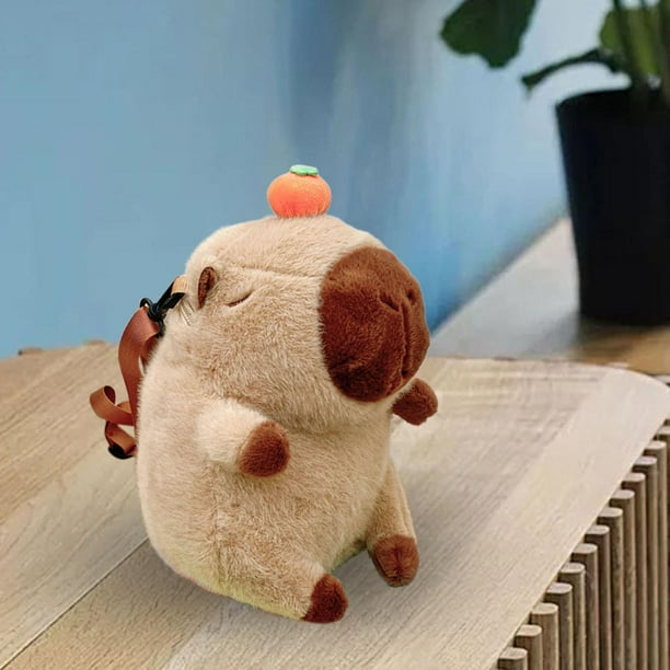 Mochila de felpa Fernando Capybara bolso informal ligero dibujos animados caqui 26 cm x 17 cm x 15 cm