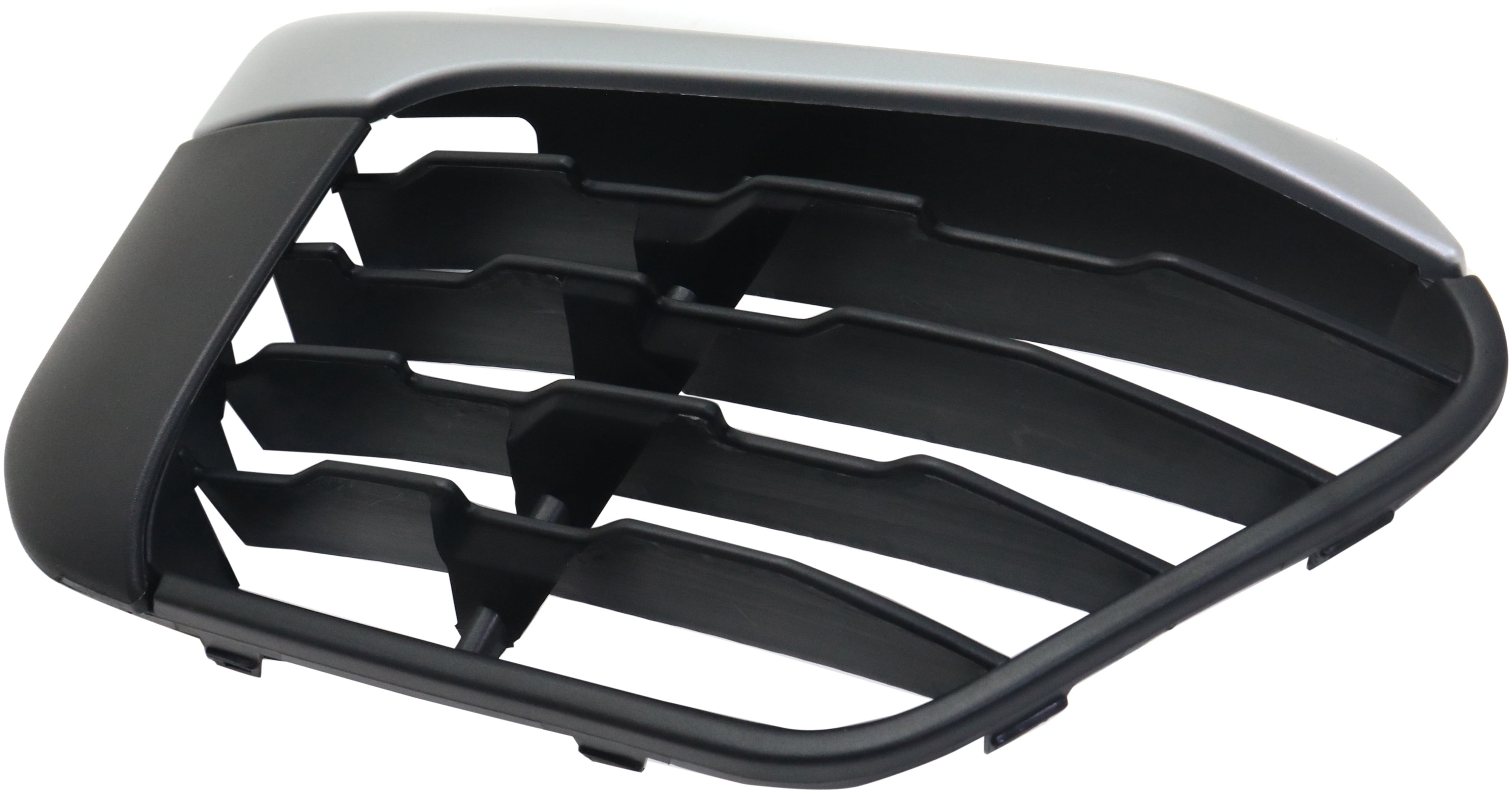 Bumper Grille Compatible With 2016-2019 BMW X1 Front, Right Passenger Side, Outer Textured Black