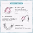 thumbnail image 5 of Heart Adjustable Ring 925 Sterling Silver Open Stackable Engagement Rings Pink Love Heart Cubic Zirconia Weave Ring Birthday Gifts for Women, 5 of 7