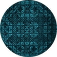 thumbnail image 1 of Ahgly Company Indoor Round Abstract Light Blue Modern Area Rugs, 6' Round, 1 of 4