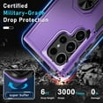 thumbnail image 4 of for Samsung Galaxy S24 Ultra Case with Screen Protector[2 Pack],Heavy Duty Shockproof Full Body Protective Cover Built in Rotatable Metal Ring Holder Kickstand,2024 Lavender, 4 of 15
