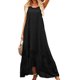 thumbnail image 1 of Vestido De Verano Vestido maxi de mujer Vestido largo de playa suelto con cuello halter irregular bohemio (Negro L) Ygjytge para Mujer Negro T S, 1 of 6