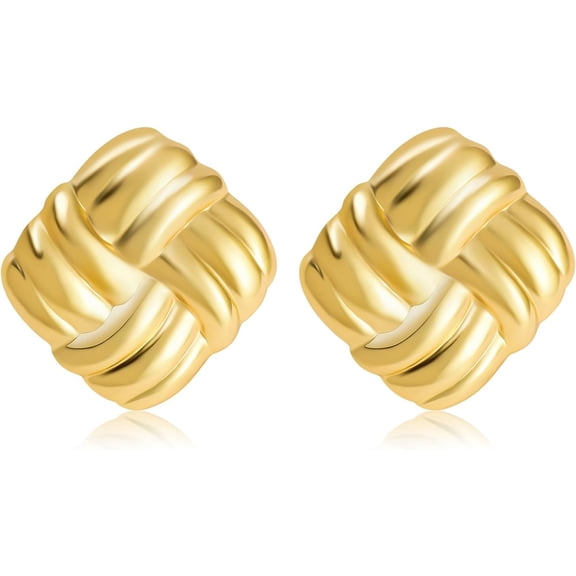 Gold Plated Stainless Steel Earrings for Women Trendy Large Gold Plated Stud Hypoallergenic