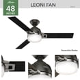 thumbnail image 6 of Hunter Fans 48" Leoni Lighted Ceiling Fan Noble Bronze/Brushed Nickel Finish, 6 of 14