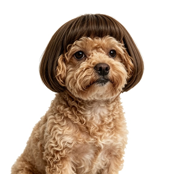 Funny Dog Wig with Adjustable Elastic Bands, Trimmable Pet Costume for Small to Large Dogs and Cats, Cute Accessory for Photos, Parties, and Holidays