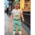 thumbnail image 5 of Miaouyo Baby Boys 3 Piece Outfit Summer Short Sleeve Round Neck Letter Fish Embroidery Jumpsuit and Hat Elastic Waist Pants Set, 5 of 9