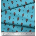 thumbnail image 2 of Soimoi Crepe Silk Fabric Leaves & Floral Block Print Fabric by the Yard 42 Inch Wide, 2 of 4