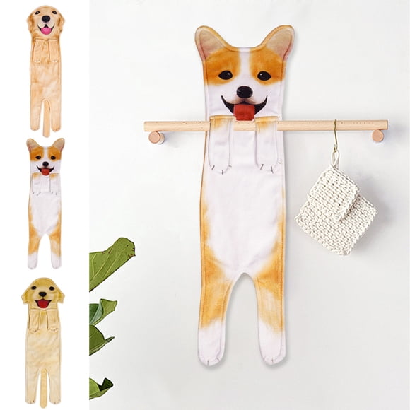 Toalla de mano para perro, para cocina, baño, toalla para perro, colgante, simulación, linda toalla de mano para mascota.
