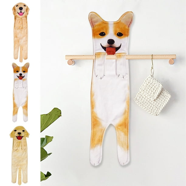 Decoración del hogar, toallas de mano, toallas faciales, toalla de mano para perros, cocina, baño, toalla para perros, toalla colgante de simulación, linda toalla de mano para mascotas, toalla de mano