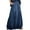 Dark Blue, variant on Chouyatou Women's Casual Elastic Waist Frayed Hem A-Line Distressed Hippie Long Maxi Denim Skirt with Pockets(Dark Grey,Small)