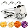 thumbnail image 5 of Gustave Stainless Steel Rotary Cheese Grater Manual Handheld Cheese Slicer Shredder Chocolate Cutter Kitchen Tool with 3 Stainless Drum Blades, 5 of 9