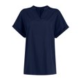 thumbnail image 5 of Tshirts Women Trendy Women's Summer Tops V Neck Short Sleeve Shirts Loose Flowing Tunics, 5 of 9