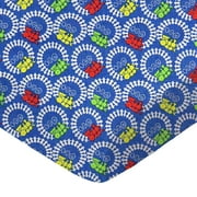 SheetWorld Fitted 100% Cotton Percale Play Yard Sheet Fits BabyBjorn Travel Crib Light 24 x 42, Train Tracks