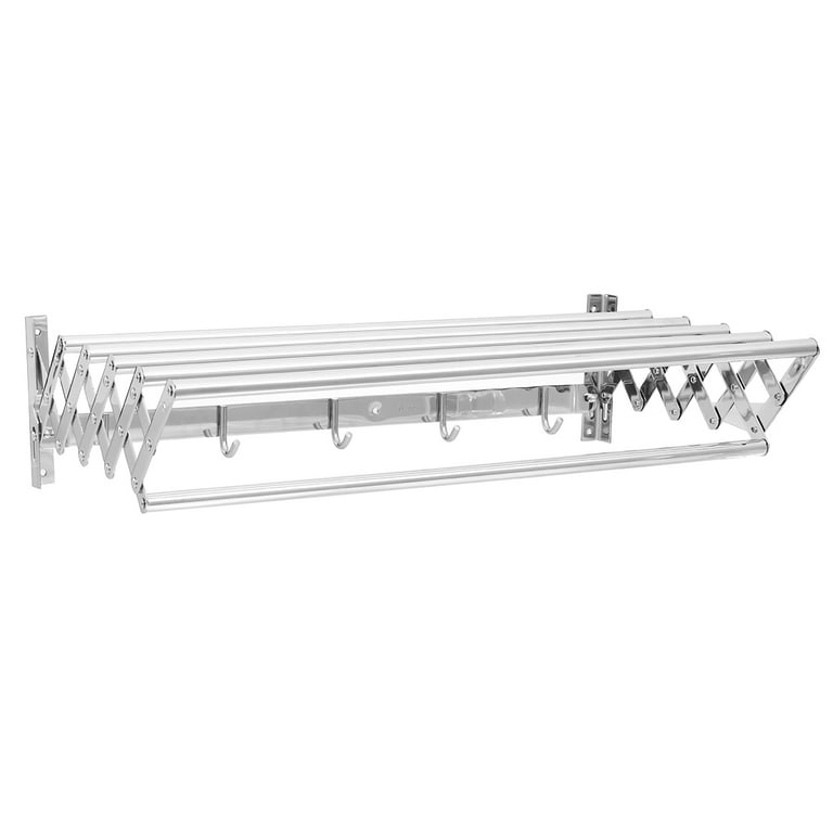 23.6'' Wall-Mounted Accordion Clothes Drying Rack Towel Rack Expandable 304  Stainless Steel Space-Saver 